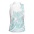 Polynesian Tribal Plumeria Lotu Tamaiti Women Sleeveless Polo Shirt Pastel Cyan - Polynesian Pride