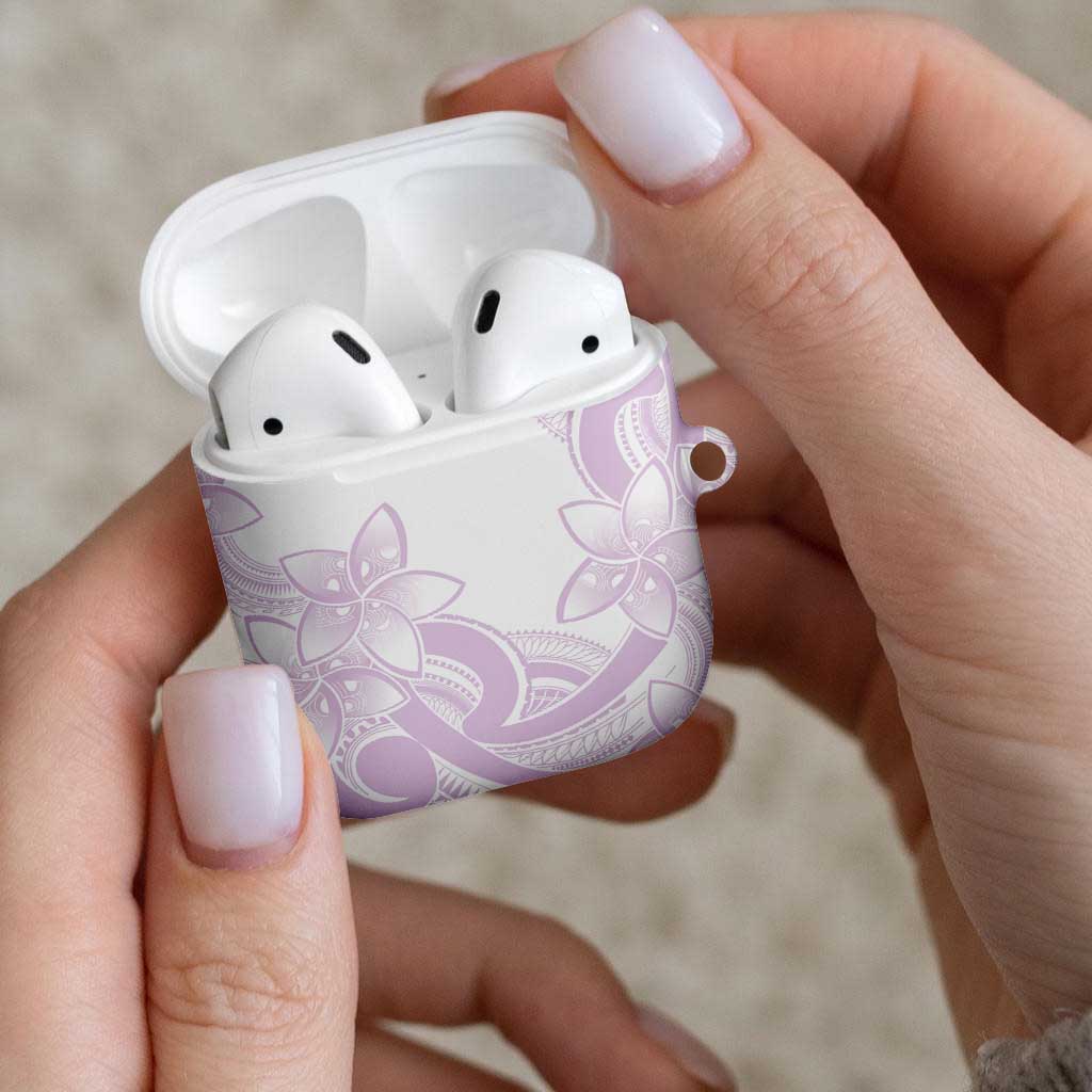 Polynesian Tribal Plumeria Lotu Tamaiti AirPods Case Pastel Mauve - Polynesian Pride