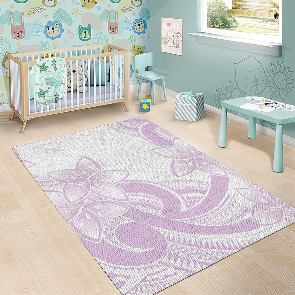 Polynesian Tribal Plumeria Lotu Tamaiti Area Rug Pastel Mauve - Polynesian Pride