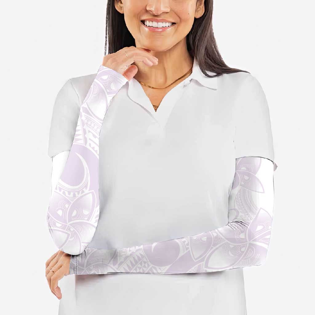 Polynesian Tribal Plumeria Lotu Tamaiti Arm Sleeves Pastel Mauve - Polynesian Pride
