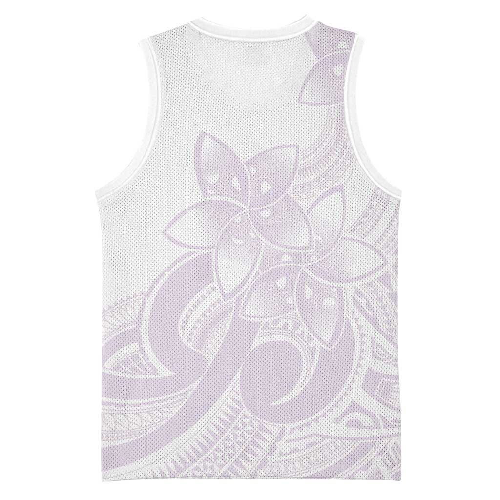 Polynesian Tribal Plumeria Lotu Tamaiti Basketball Jersey Pastel Mauve - Polynesian Pride