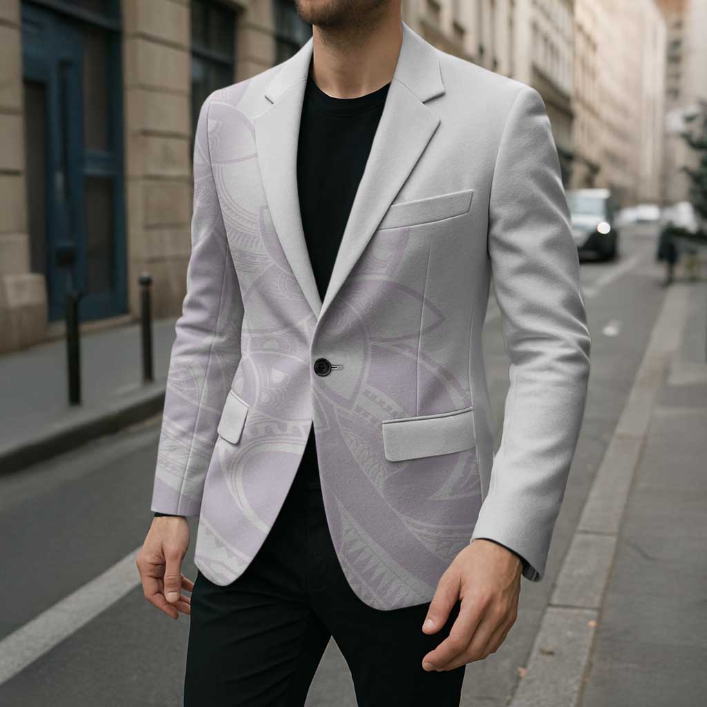 Polynesian Tribal Plumeria Lotu Tamaiti Blazer Pastel Mauve - Polynesian Pride