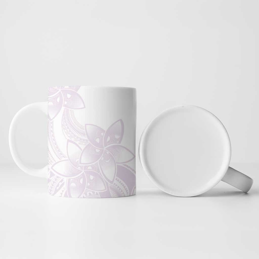 Polynesian Tribal Plumeria Lotu Tamaiti Ceramic Mug Pastel Mauve - Polynesian Pride