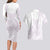 Polynesian Tribal Plumeria Lotu Tamaiti Couples Matching Long Sleeve Bodycon Dress and Hawaiian Shirt Pastel Mauve - Polynesian Pride
