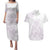 Polynesian Tribal Plumeria Lotu Tamaiti Couples Matching Puletasi and Hawaiian Shirt Pastel Mauve - Polynesian Pride