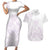 Polynesian Tribal Plumeria Lotu Tamaiti Couples Matching Short Sleeve Bodycon Dress and Hawaiian Shirt Pastel Mauve - Polynesian Pride