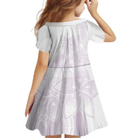 Polynesian Tribal Plumeria Lotu Tamaiti Family Matching Off Shoulder Maxi Dress and Hawaiian Shirt Pastel Mauve LT9 - Polynesian Pride