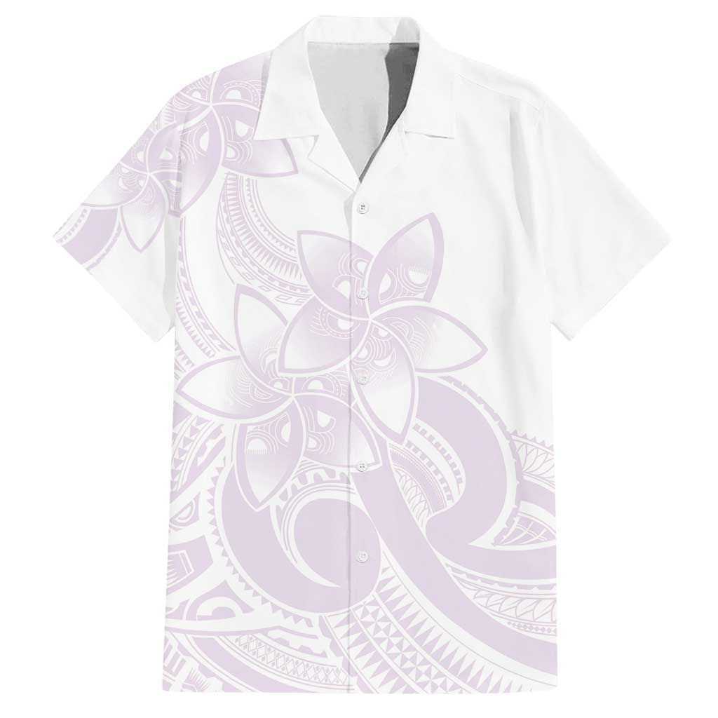 Polynesian Tribal Plumeria Lotu Tamaiti Family Matching Puletasi and Hawaiian Shirt Pastel Mauve LT9 Dad's Shirt - Short Sleeve Mauve - Polynesian Pride