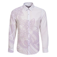 Polynesian Tribal Plumeria Lotu Tamaiti Family Matching Puletasi and Hawaiian Shirt Pastel Mauve LT9 Dad's Shirt - Long Sleeve Mauve - Polynesian Pride