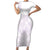 Polynesian Tribal Plumeria Lotu Tamaiti Family Matching Short Sleeve Bodycon Dress and Hawaiian Shirt Pastel Mauve - Polynesian Pride