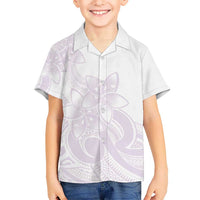 Polynesian Tribal Plumeria Lotu Tamaiti Hawaiian Shirt Pastel Mauve - Polynesian Pride