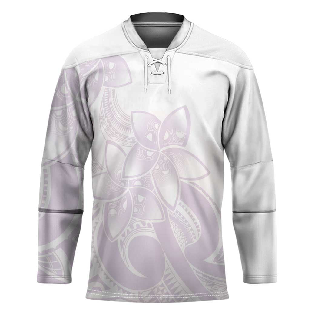 Polynesian Tribal Plumeria Lotu Tamaiti Hockey Jersey Pastel Mauve - Polynesian Pride