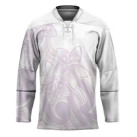 Polynesian Tribal Plumeria Lotu Tamaiti Hockey Jersey Pastel Mauve - Polynesian Pride