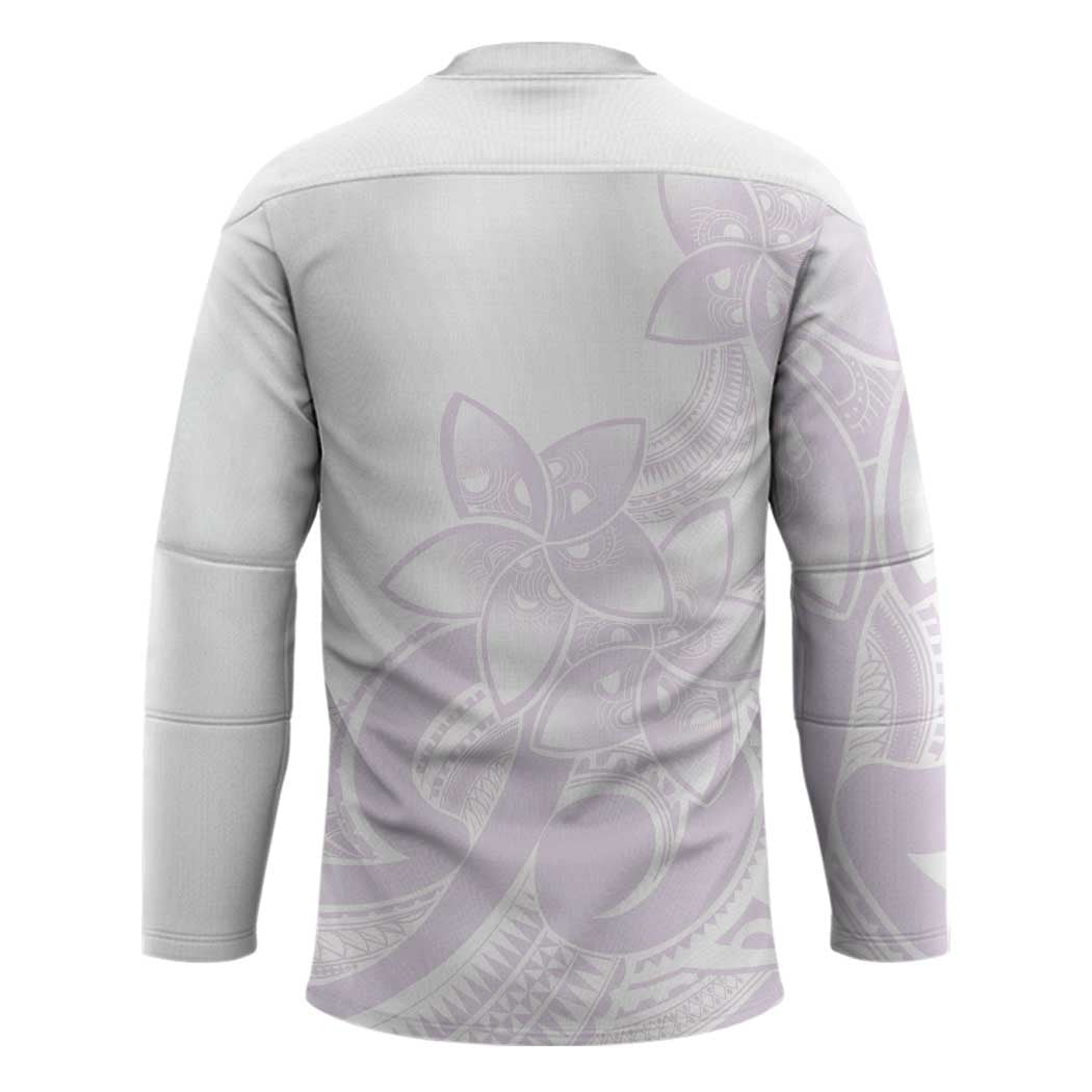 Polynesian Tribal Plumeria Lotu Tamaiti Hockey Jersey Pastel Mauve - Polynesian Pride