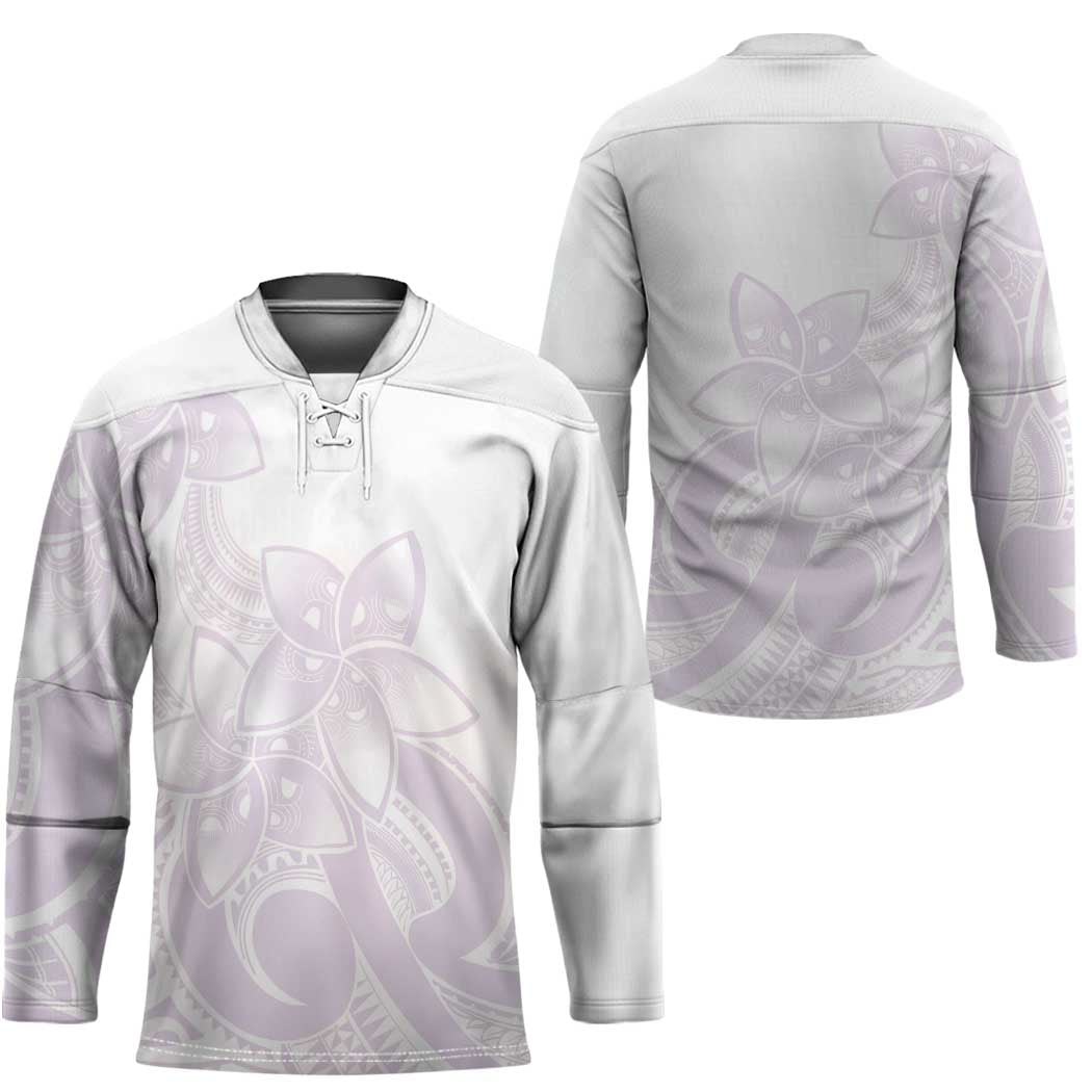 Polynesian Tribal Plumeria Lotu Tamaiti Hockey Jersey Pastel Mauve - Polynesian Pride
