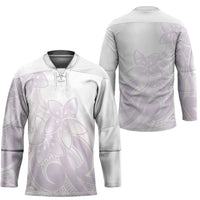 Polynesian Tribal Plumeria Lotu Tamaiti Hockey Jersey Pastel Mauve - Polynesian Pride