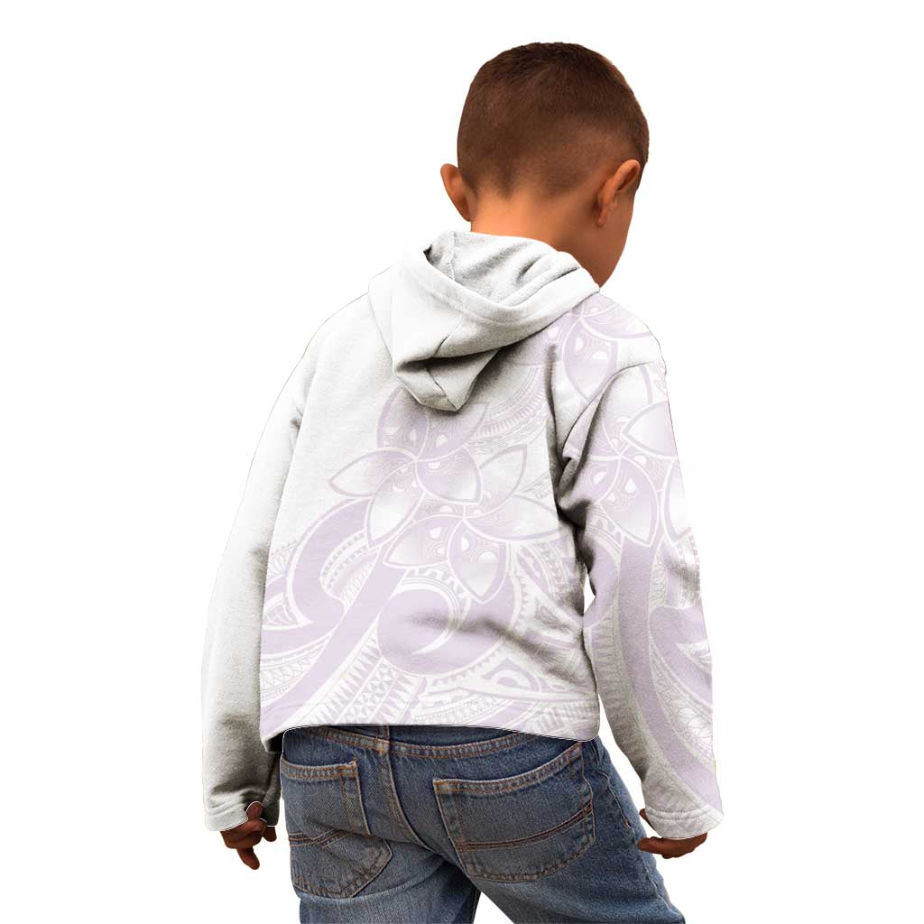 Polynesian Tribal Plumeria Lotu Tamaiti Kid Hoodie Pastel Mauve - Polynesian Pride