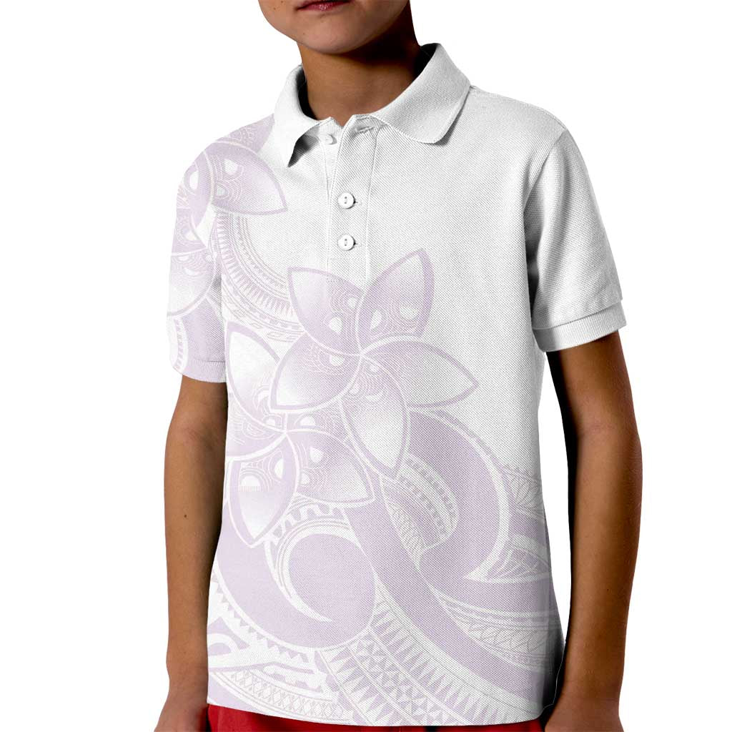 Polynesian Tribal Plumeria Lotu Tamaiti Kid Polo Shirt Pastel Mauve LT9 Kid Mauve - Polynesian Pride