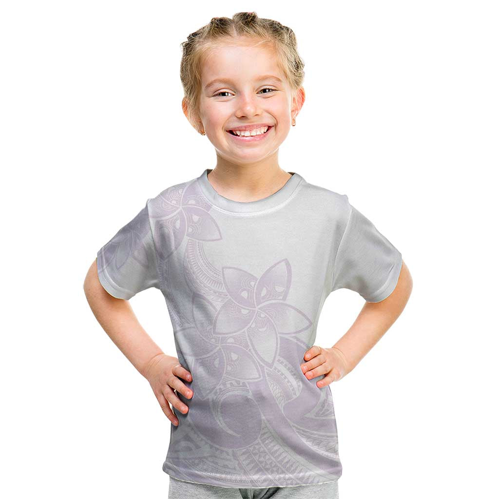 Polynesian Tribal Plumeria Lotu Tamaiti Kid T Shirt Pastel Mauve - Polynesian Pride