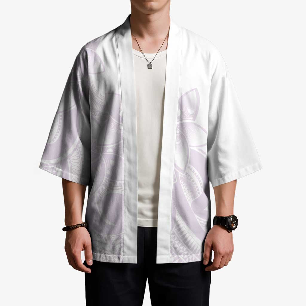 Polynesian Tribal Plumeria Lotu Tamaiti Kimono Pastel Mauve - Polynesian Pride