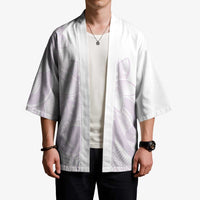 Polynesian Tribal Plumeria Lotu Tamaiti Kimono Pastel Mauve - Polynesian Pride
