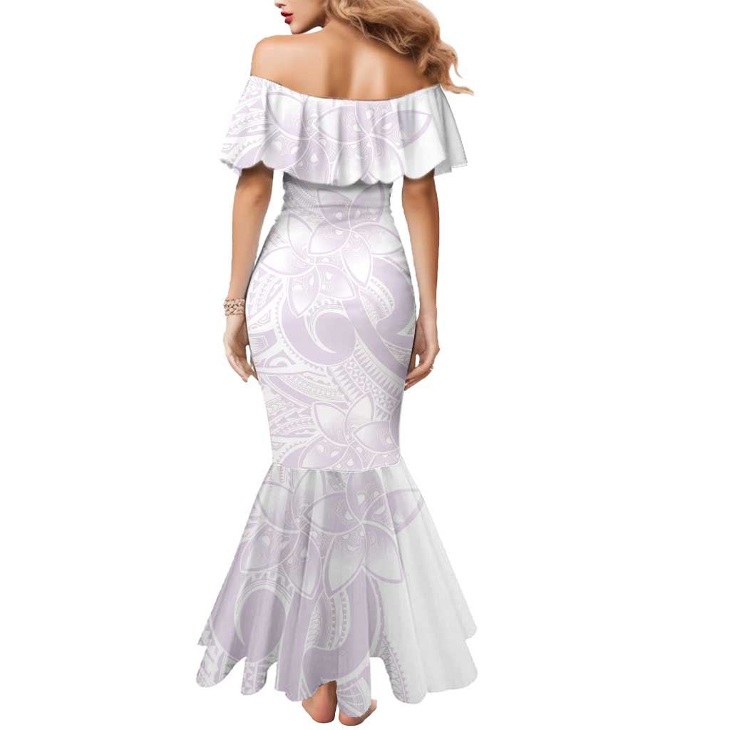 Polynesian Tribal Plumeria Lotu Tamaiti Mermaid Dress Pastel Mauve - Polynesian Pride