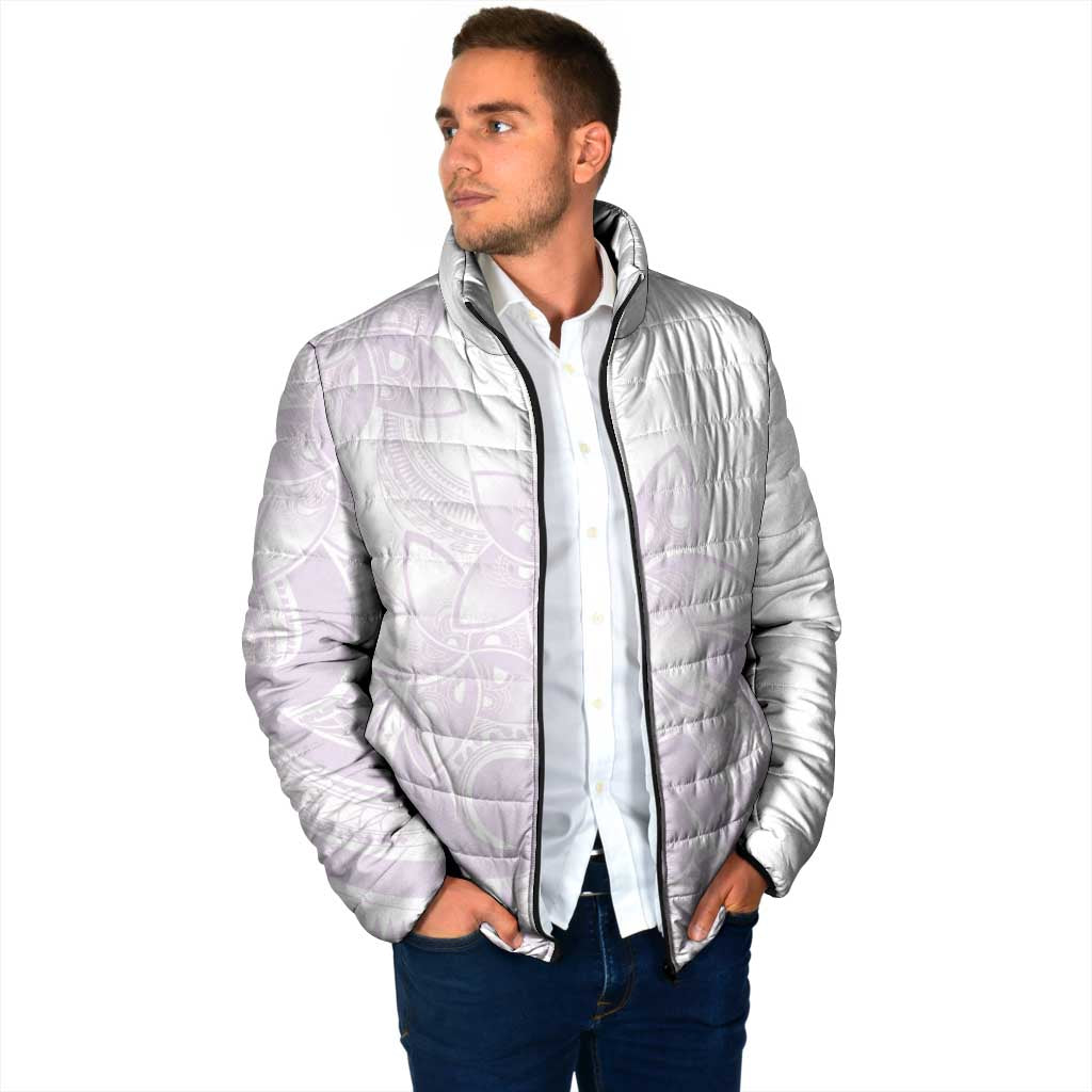 Polynesian Tribal Plumeria Lotu Tamaiti Padded Jacket Pastel Mauve - Polynesian Pride