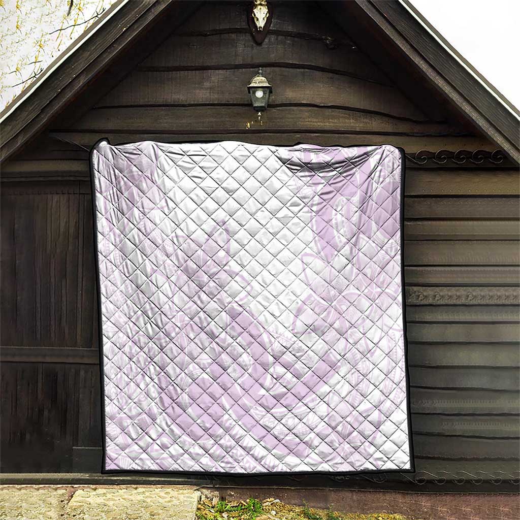 Polynesian Tribal Plumeria Lotu Tamaiti Quilt Pastel Mauve - Polynesian Pride