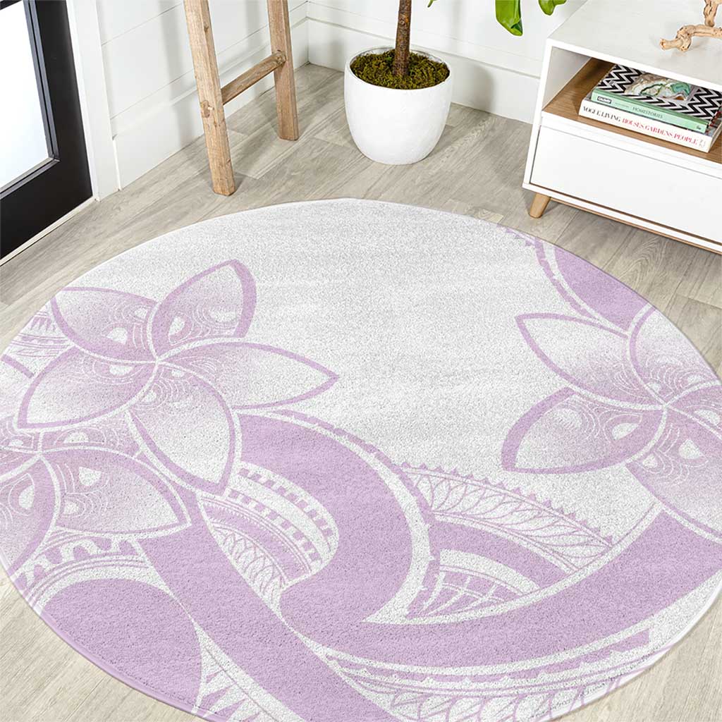 Polynesian Tribal Plumeria Lotu Tamaiti Round Carpet Pastel Mauve LT9 Mauve - Polynesian Pride