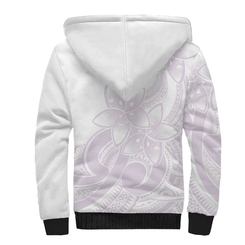 Polynesian Tribal Plumeria Lotu Tamaiti Sherpa Hoodie Pastel Mauve LT9 - Polynesian Pride