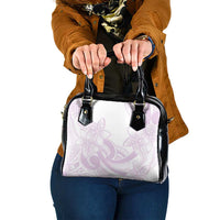 Polynesian Tribal Plumeria Lotu Tamaiti Shoulder Handbag Pastel Mauve - Polynesian Pride