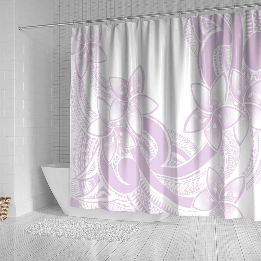 Polynesian Tribal Plumeria Lotu Tamaiti Shower Curtain Pastel Mauve - Polynesian Pride