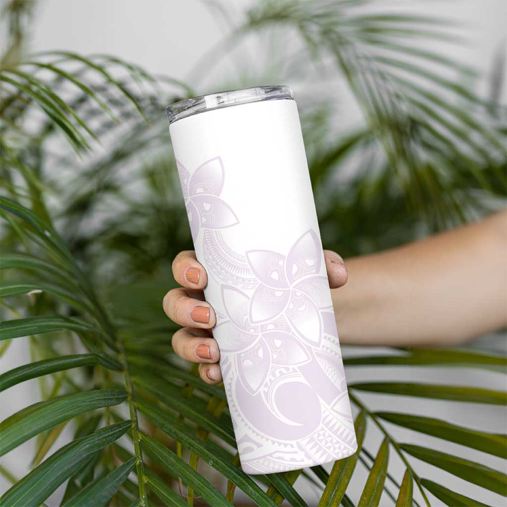 Polynesian Tribal Plumeria Lotu Tamaiti Skinny Tumbler Pastel Mauve LT9 - Polynesian Pride