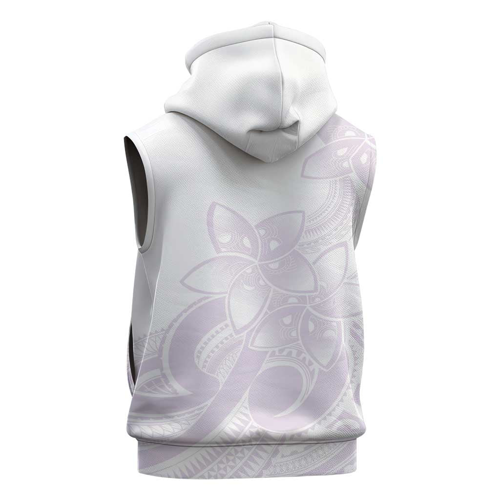 Polynesian Tribal Plumeria Lotu Tamaiti Sleeveless Hoodie Pastel Mauve - Polynesian Pride