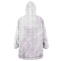 Polynesian Tribal Plumeria Lotu Tamaiti Wearable Blanket Hoodie Pastel Mauve LT9 - Polynesian Pride