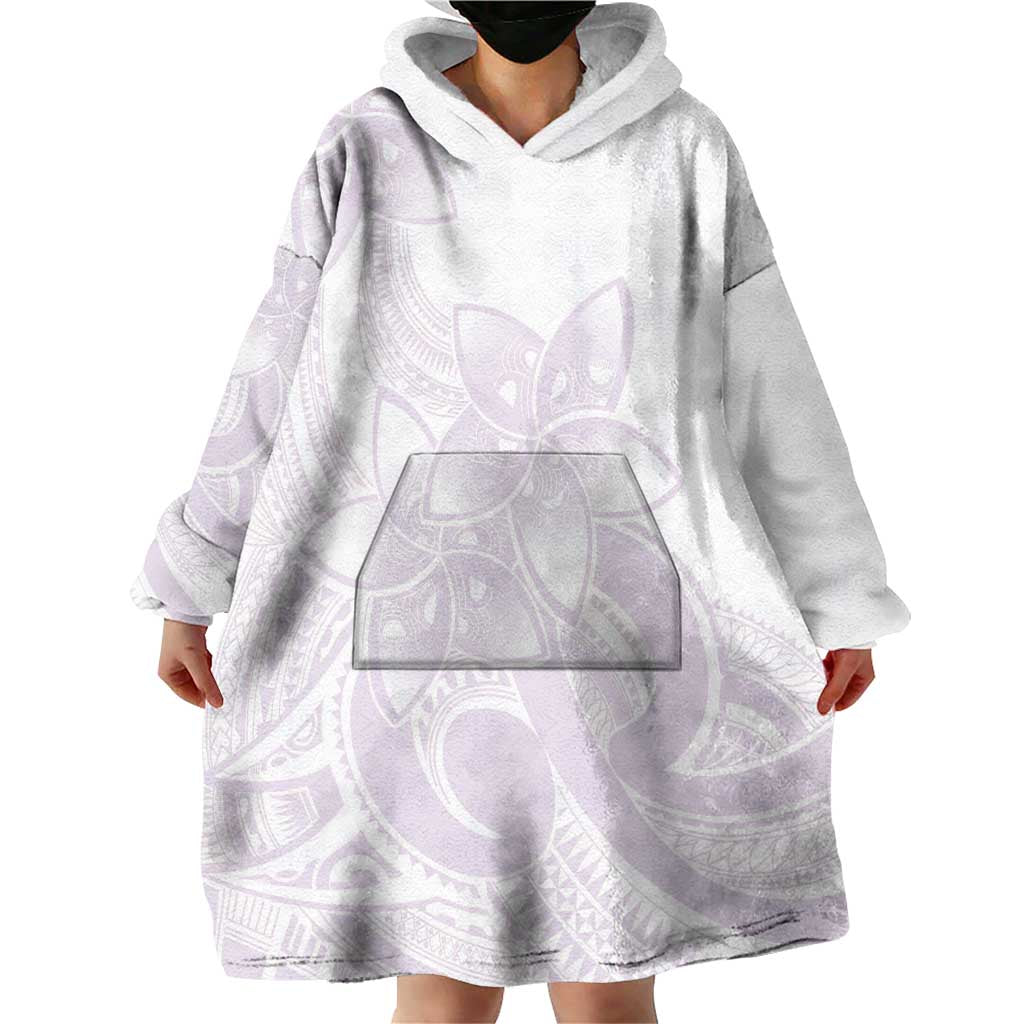 Polynesian Tribal Plumeria Lotu Tamaiti Wearable Blanket Hoodie Pastel Mauve LT9 - Polynesian Pride