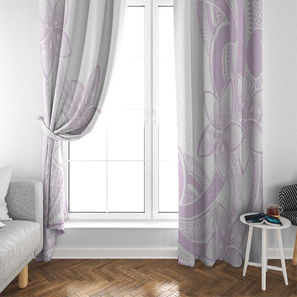 Polynesian Tribal Plumeria Lotu Tamaiti Window Curtain Pastel Mauve - Polynesian Pride