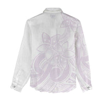 Polynesian Tribal Plumeria Lotu Tamaiti Women Casual Shirt Pastel Mauve LT9 - Polynesian Pride