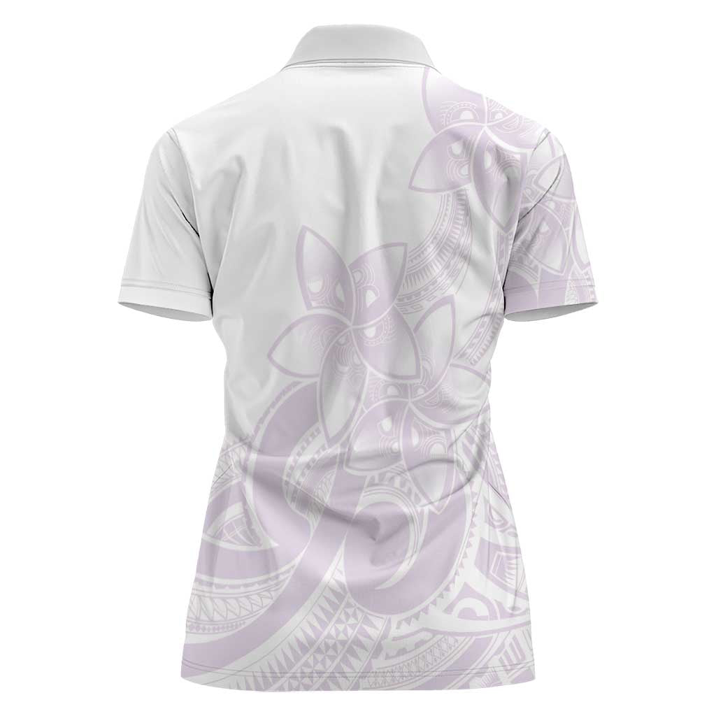 Polynesian Tribal Plumeria Lotu Tamaiti Women Polo Shirt Pastel Mauve LT9 - Polynesian Pride