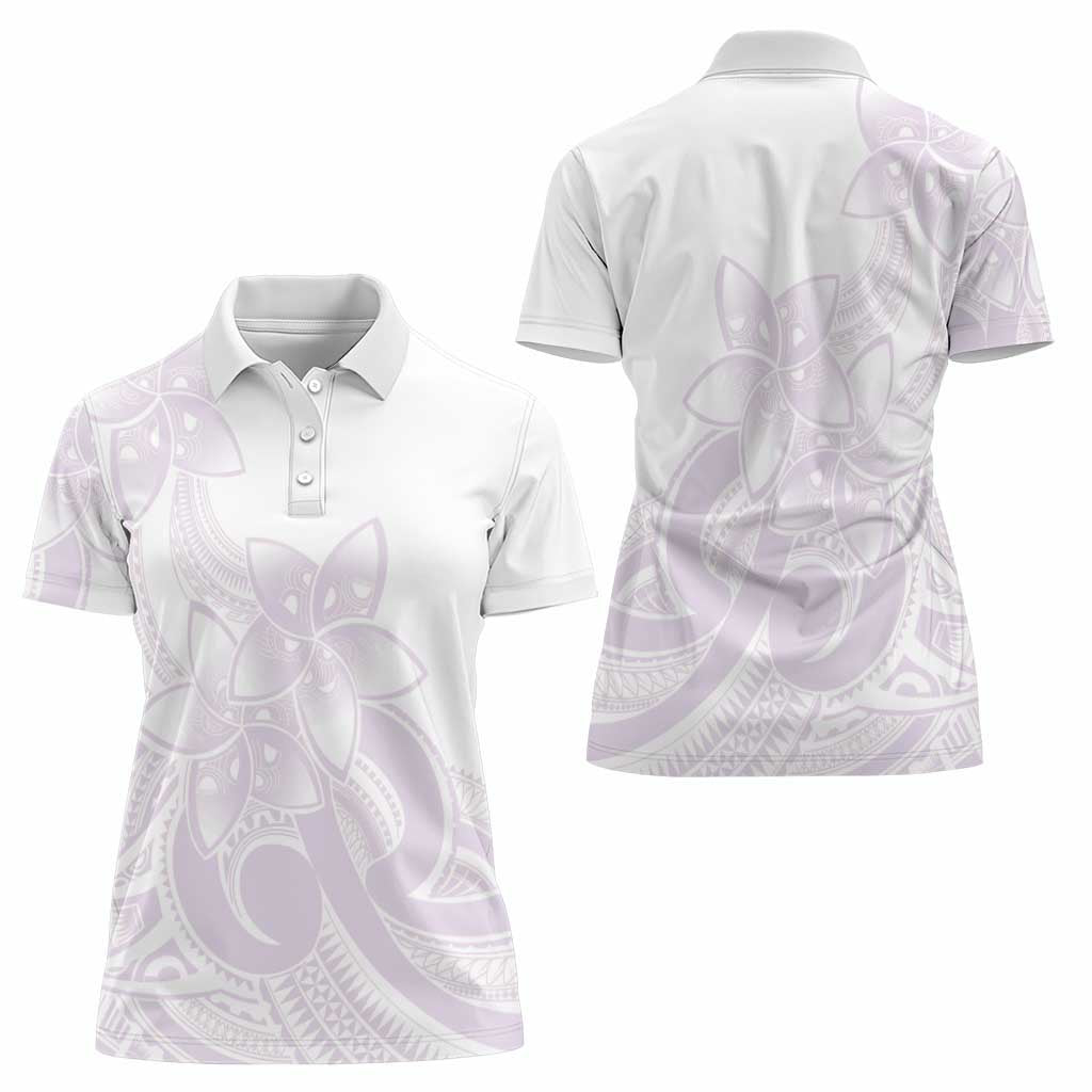 Polynesian Tribal Plumeria Lotu Tamaiti Women Polo Shirt Pastel Mauve LT9 - Polynesian Pride
