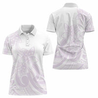 Polynesian Tribal Plumeria Lotu Tamaiti Women Polo Shirt Pastel Mauve LT9 - Polynesian Pride