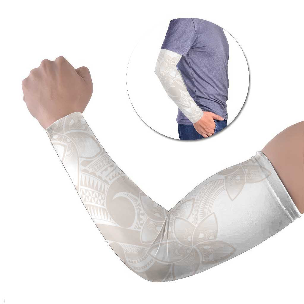 Polynesian Tribal Plumeria Lotu Tamaiti Arm Sleeves Pastel Nude LT9 Set of 2 Nude - Polynesian Pride