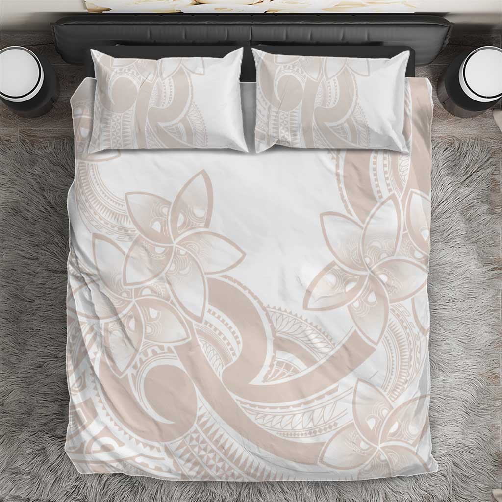 Polynesian Tribal Plumeria Lotu Tamaiti Bedding Set Pastel Nude LT9 Nude - Polynesian Pride