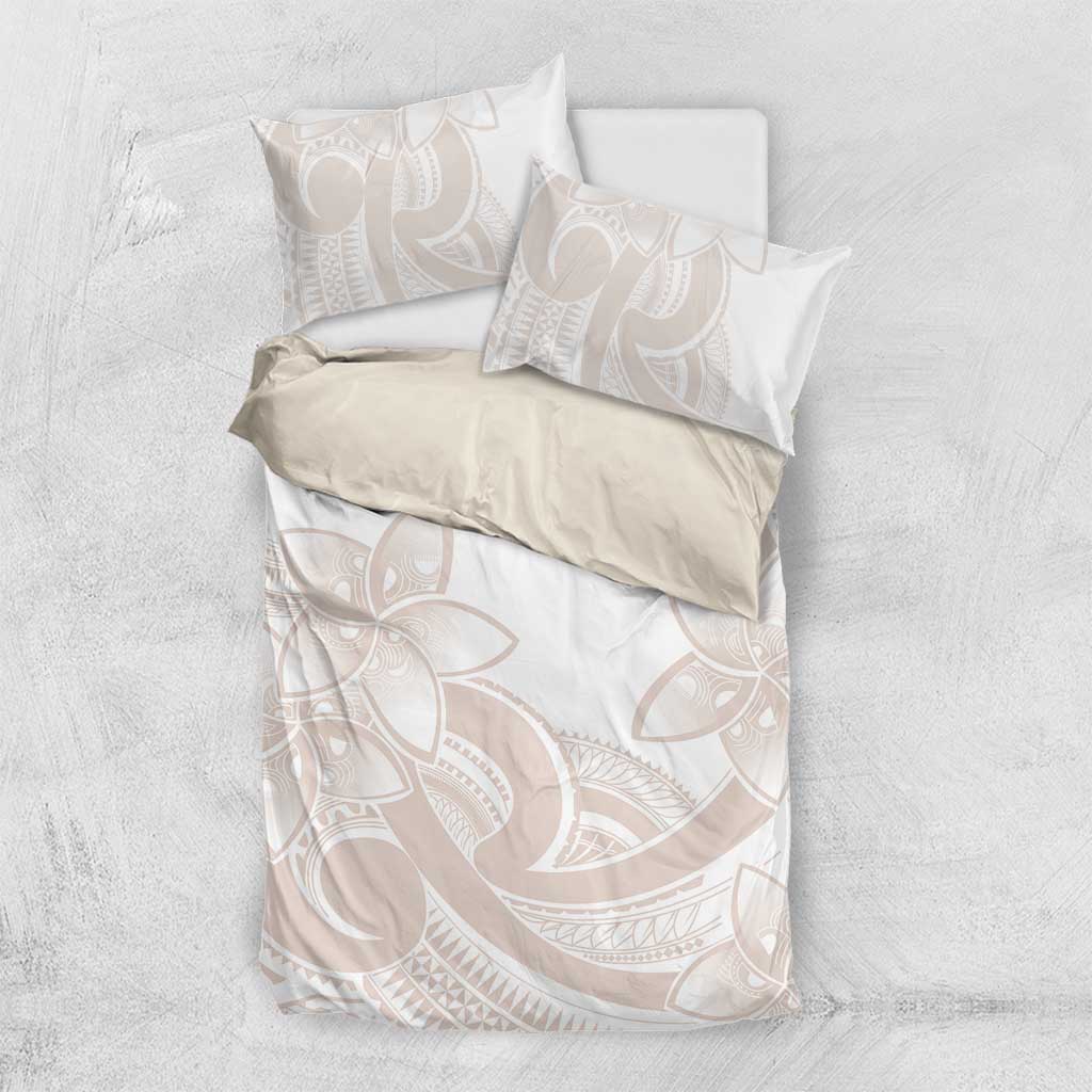 Polynesian Tribal Plumeria Lotu Tamaiti Bedding Set Pastel Nude LT9 US Twin 172cm x 218cm Nude - Polynesian Pride
