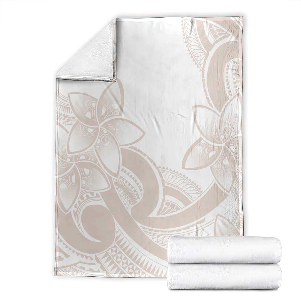 Polynesian Tribal Plumeria Lotu Tamaiti Blanket Pastel Nude - Polynesian Pride