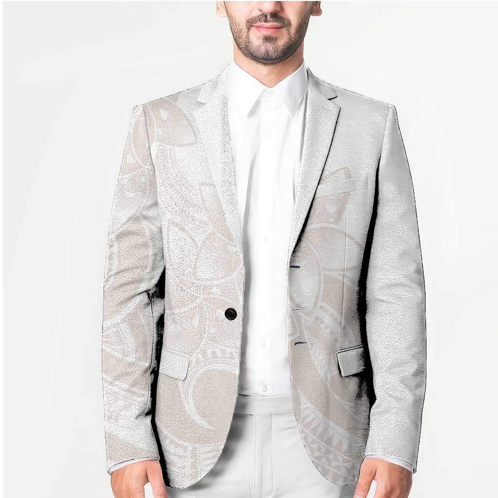 Polynesian Tribal Plumeria Lotu Tamaiti Blazer Pastel Nude - Polynesian Pride