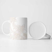 Polynesian Tribal Plumeria Lotu Tamaiti Ceramic Mug Pastel Nude - Polynesian Pride