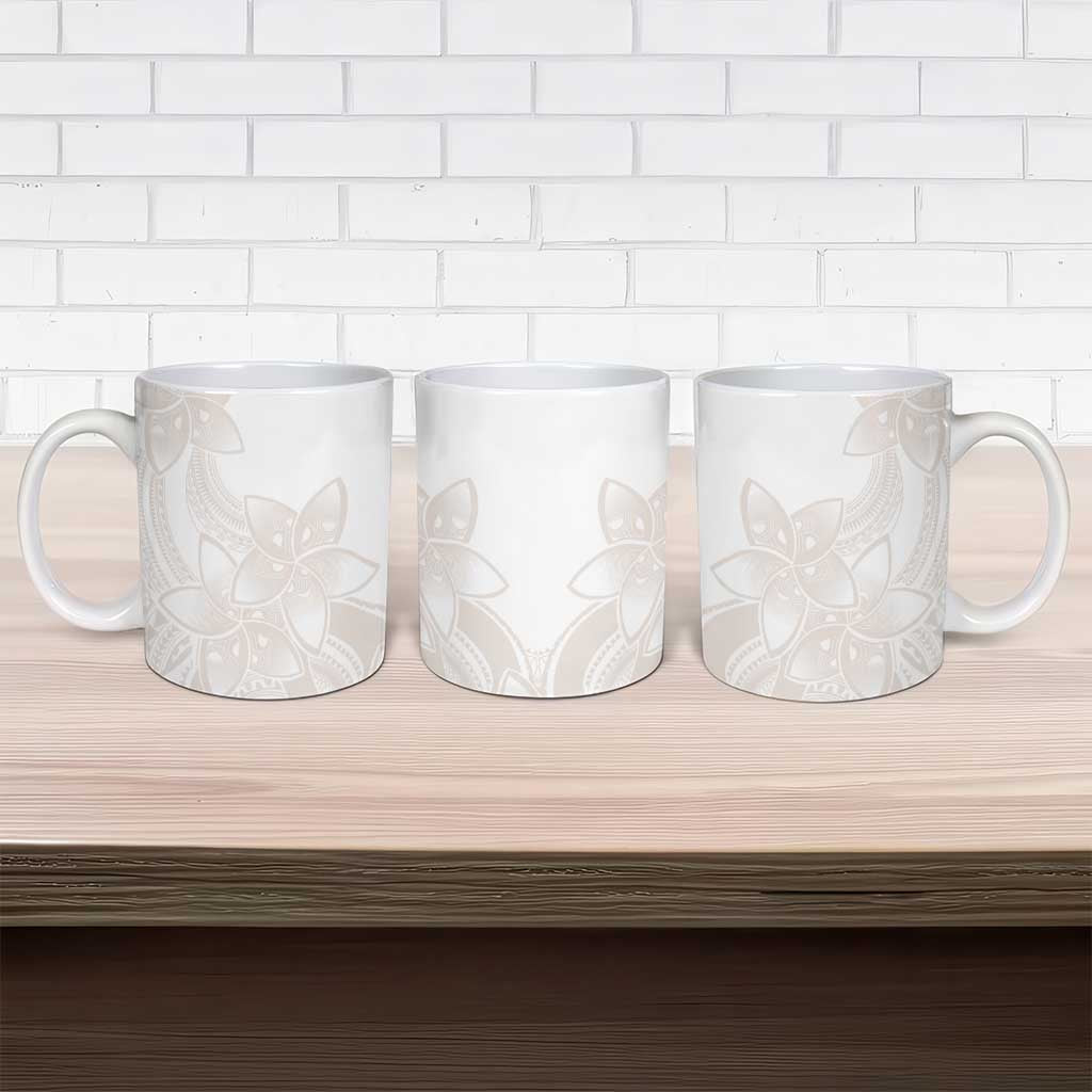 Polynesian Tribal Plumeria Lotu Tamaiti Ceramic Mug Pastel Nude - Polynesian Pride