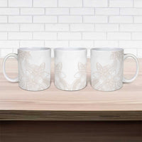 Polynesian Tribal Plumeria Lotu Tamaiti Ceramic Mug Pastel Nude - Polynesian Pride