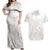 Polynesian Tribal Plumeria Lotu Tamaiti Couples Matching Off Shoulder Maxi Dress and Hawaiian Shirt Pastel Nude - Polynesian Pride
